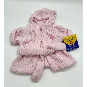 Build A Bear Soft Baby Pink Chenille Embroidered Bath Robe w Original Tag